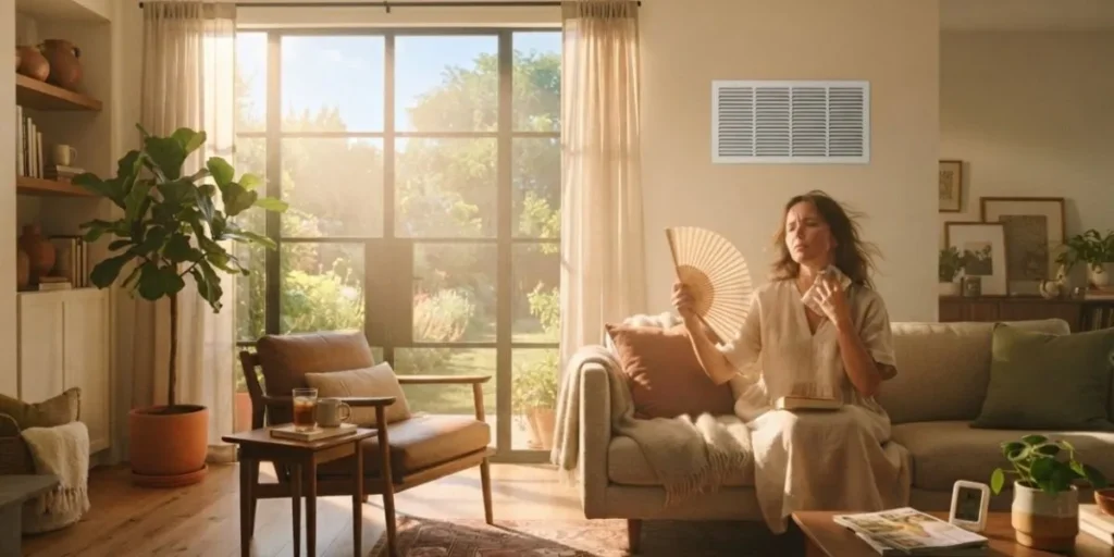woman feeling stuffy because of humidity